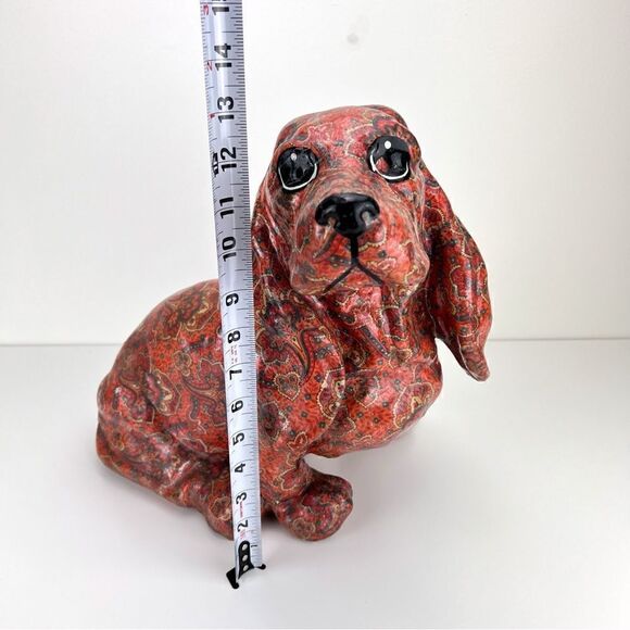 Vintage Decoupage White's Whachamacallits Hand Made Basset Hound Statue … - Picture 12 of 12